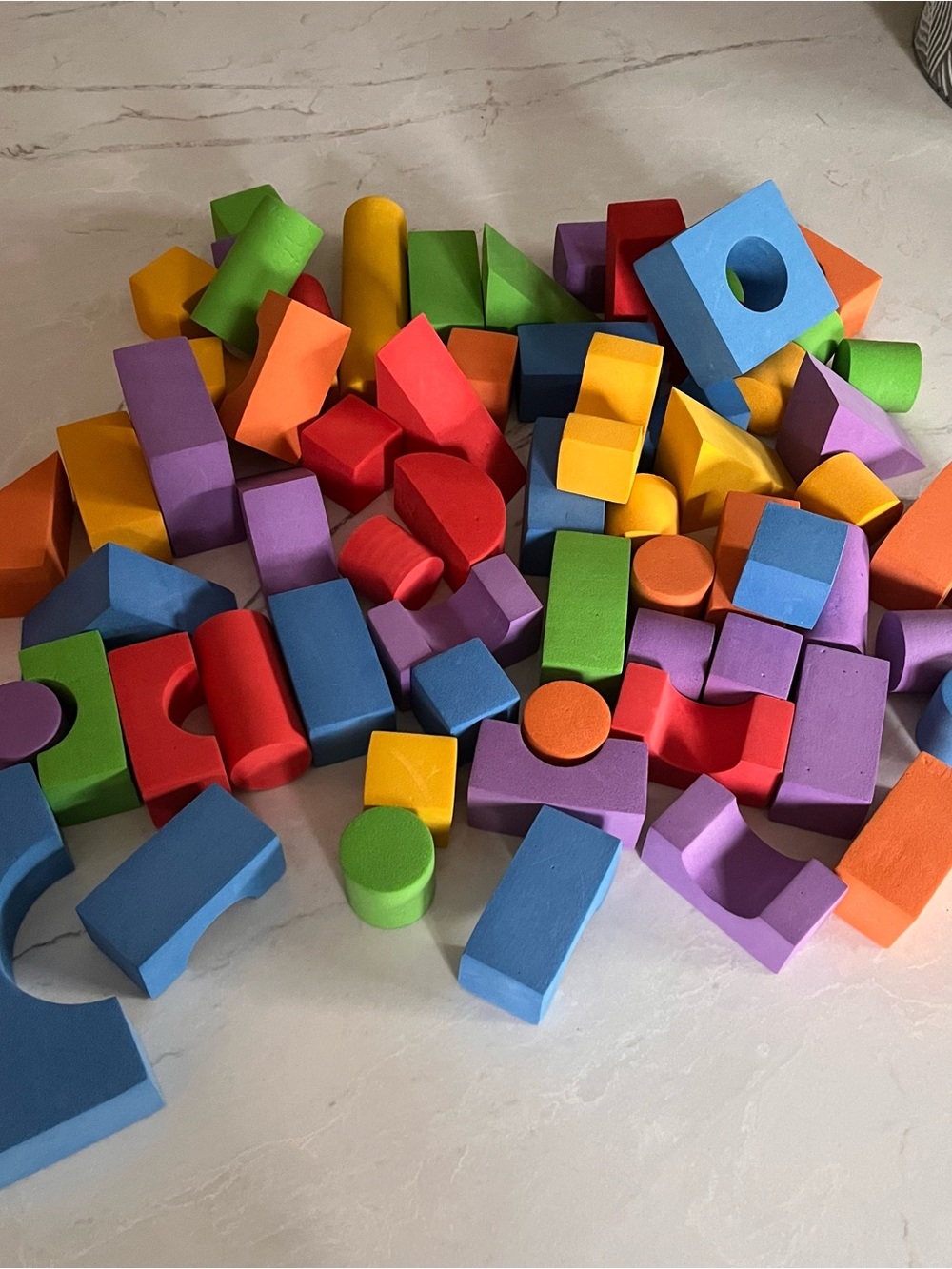 Colorful Foam Building Blocks 67 pc. Set - Multicolor Educational Toy